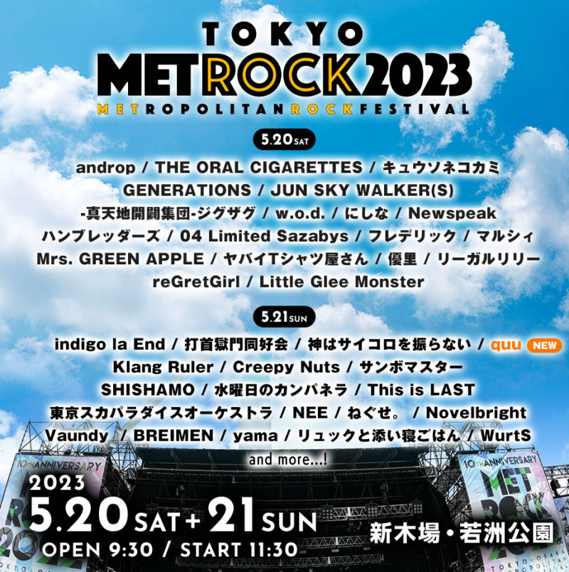 メトロック2023 東京5月20日 1日券 2枚セット チケット METROCKLittle ...