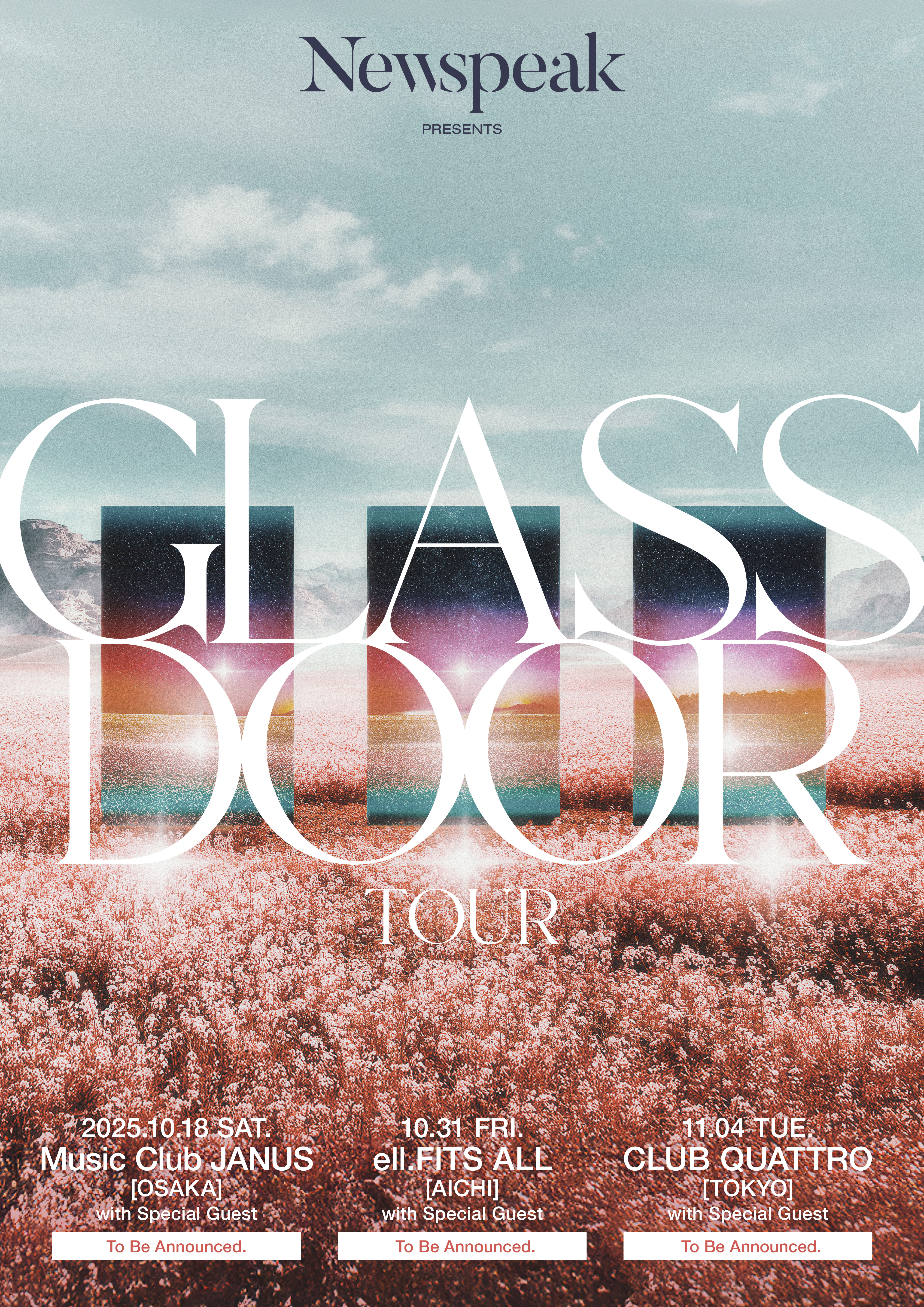 EP『Glass Door』を引っ提げた対バンツアー「Newspeak presents “Glass Door Tour”」を東名阪にて開催決定！
